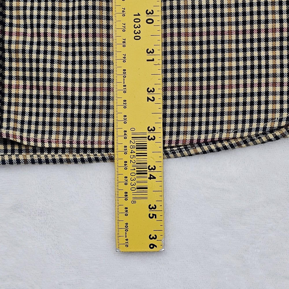 Viyella Patrick James Mens XL Brown Check Plaid Cotton Wool Button Down Shirt - Picture 6 of 8